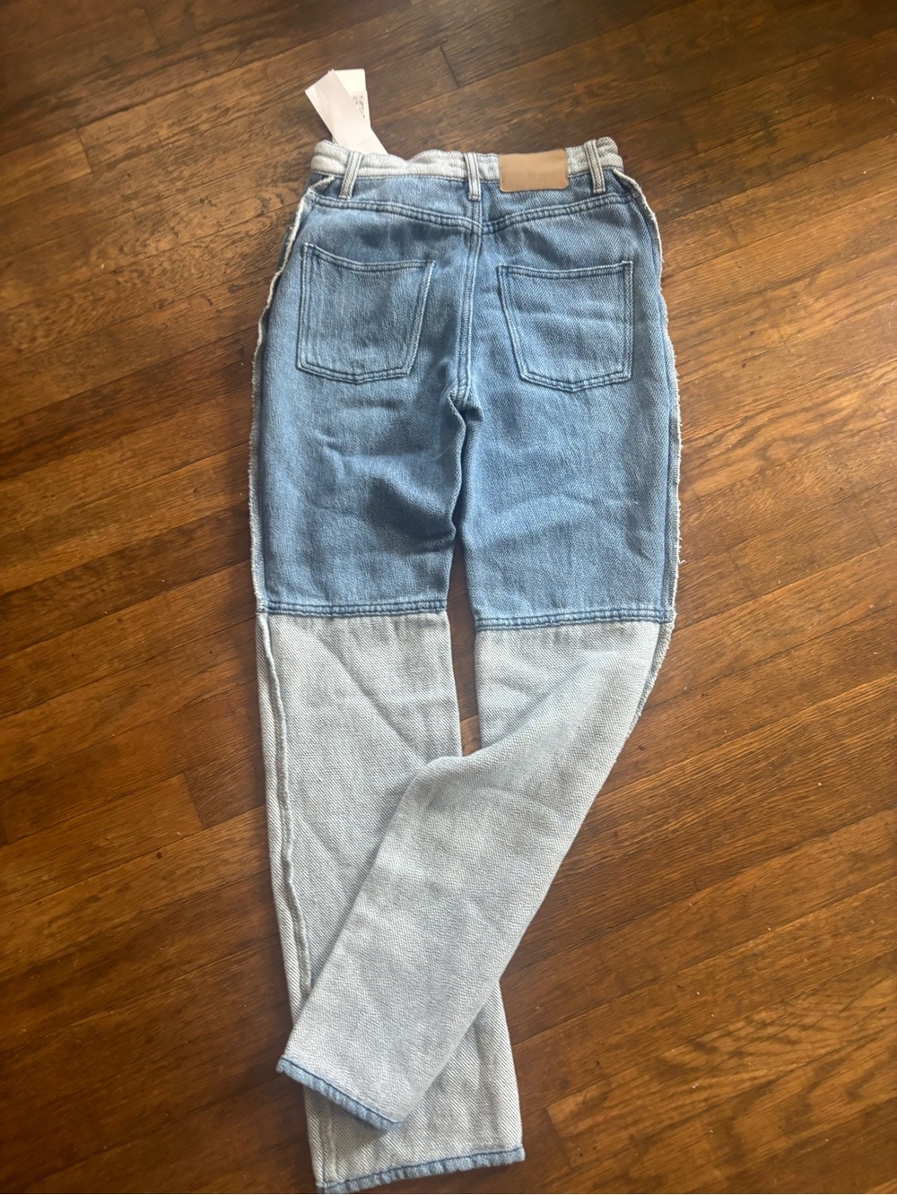 Two-Tone Light Blue Colorblock Skinny Jeans nwt